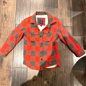 GAP Kids Plaid Jacket with Sherpa Lining